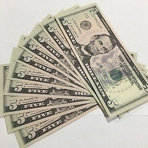 Buy USD $5 Bills Online